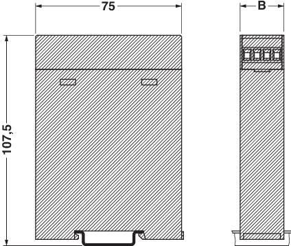 Ohišje za DIN-letev, spodnji del 22.5 x 75 x 107.5 ABS zelene barve Phoenix Contact EG 22,5-G/ABS GN 1 kos-2