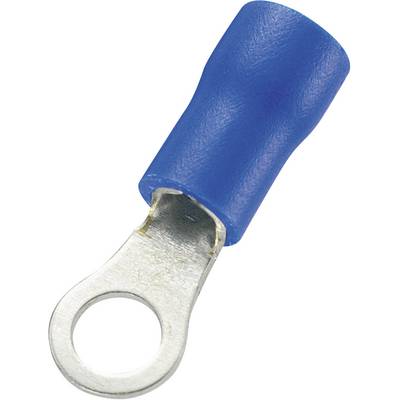 TRU COMPONENTS 746542 obročni jeziček Prerez (maks.)=2.50 mm² Premer odprtine=4.2 mm delno izoliran modra 100 kos-0