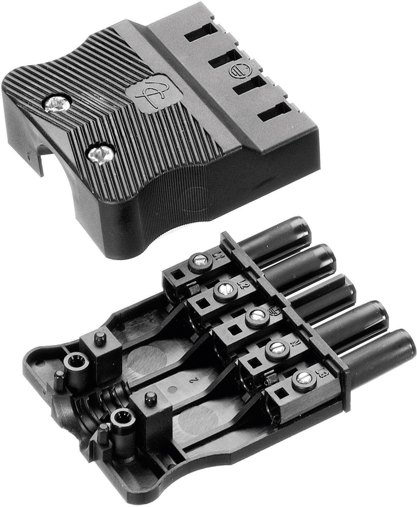 Ravni ženski konektor za naprave Adels-Contact AC 166 G, 400 V, (pri +70 °C) 16 A, črn 165665V9-0