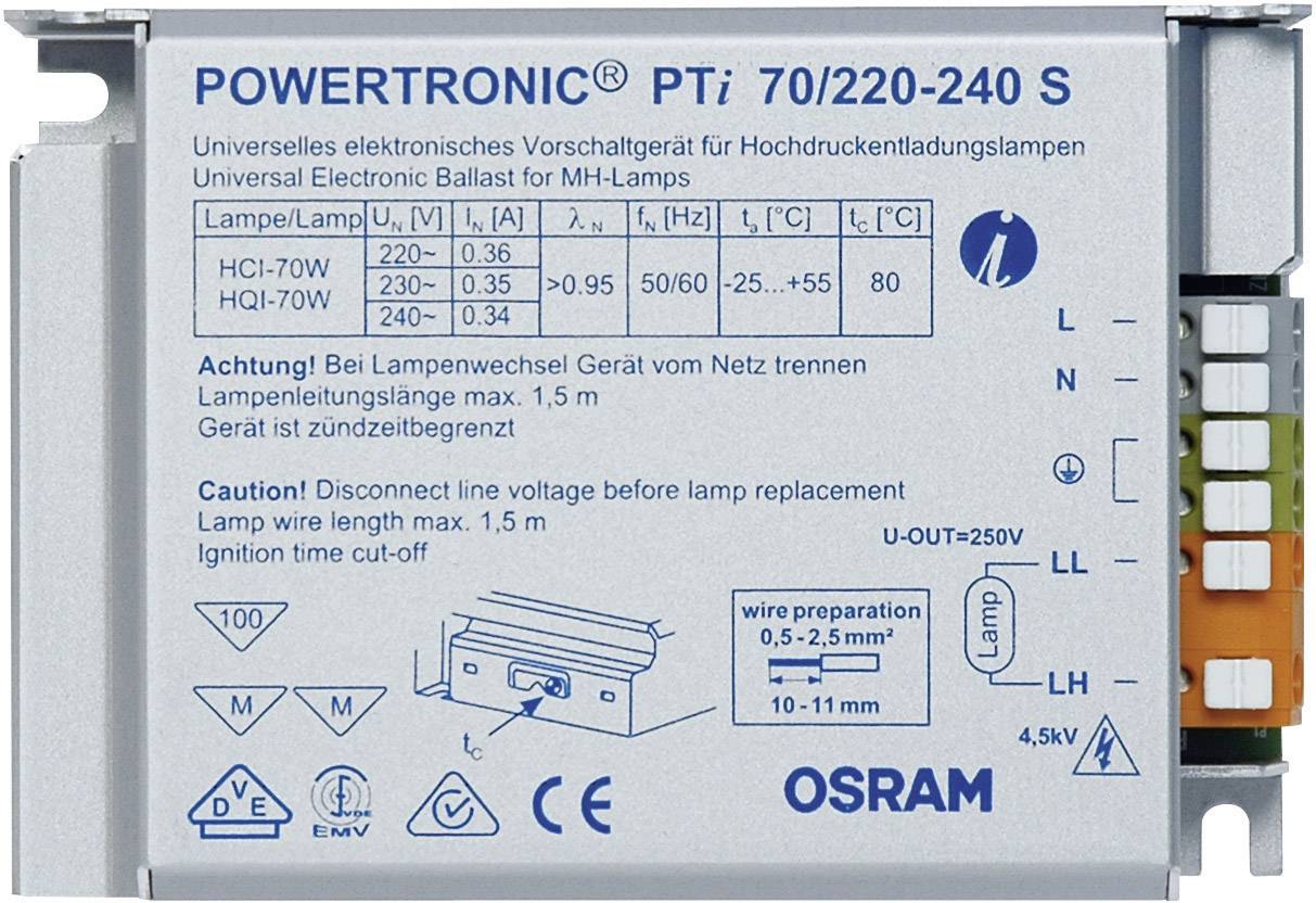 OSRAM visokotlačna sijalka 4008321049629 elektronska predstikalna naprava 70 W (1 x 70 W) za vgradnjo luči, kovinsko ohišje