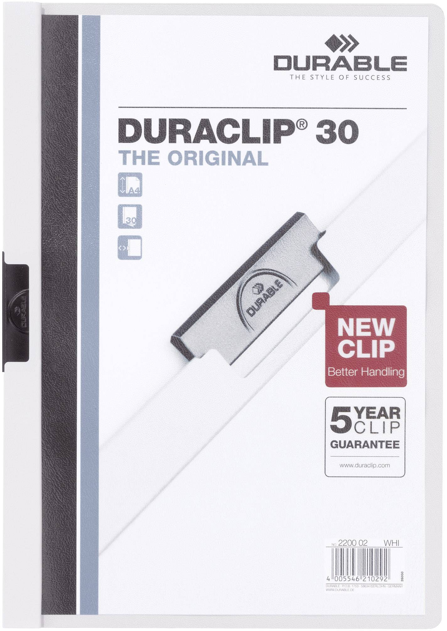 Durable pisarniški material DURACLIP 30 - 2200 220001 DIN A4 črna-1