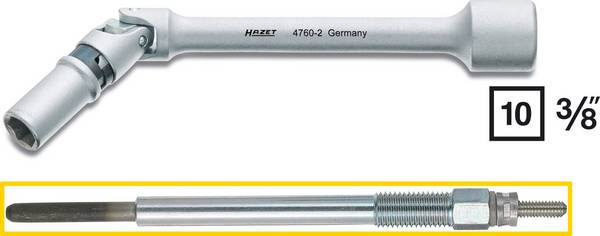 Hazet 4760-2 4760-2 ključ za vžigalne svečke 8 mm  Pogon (izvijač) 3/8" (10 mm) 142 mm 1 kos