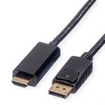 Roline DisplayPort / HDMI priključni kabel DisplayPort vtič, HDMI-A vtič 1.00 m črna 11.04.5785 zaščiten DisplayPort kabel