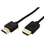 Roline HDMI priključni kabel HDMI-A vtič, HDMI-A vtič 3.00 m črna 11.04.5913 dvojno oklopljen HDMI kabel