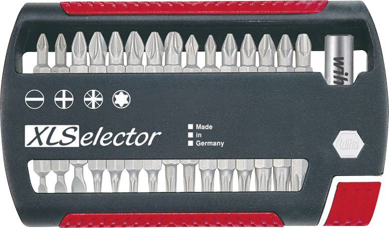 Set XLSelector z različnimi nastavki za izvijače v črni torbici. Izdelano v Nemčiji.