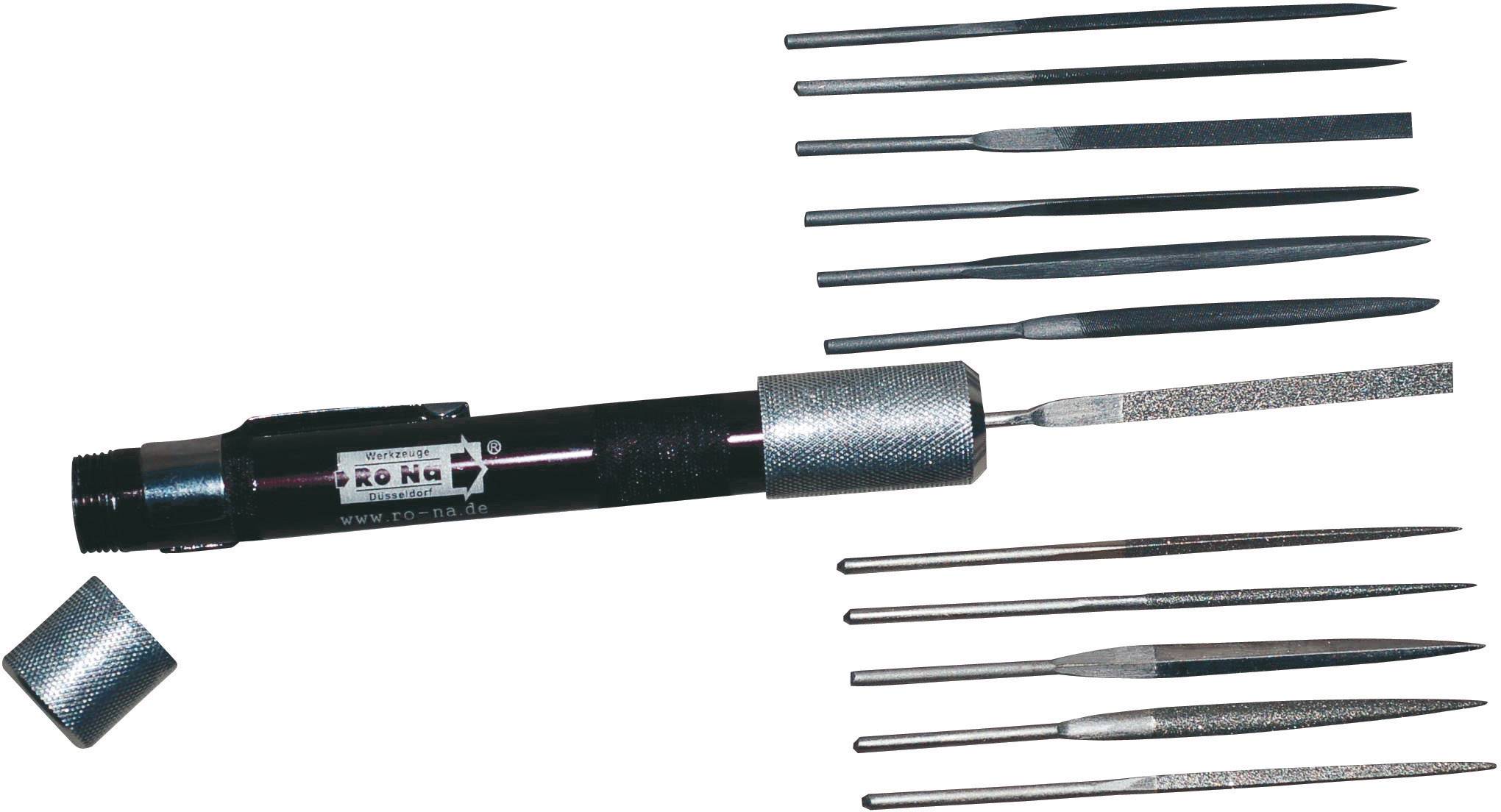 Komplet finih diamantnih pil z odstranljivim ročajem, idealen za natančno delo z različnimi profili in velikostmi.