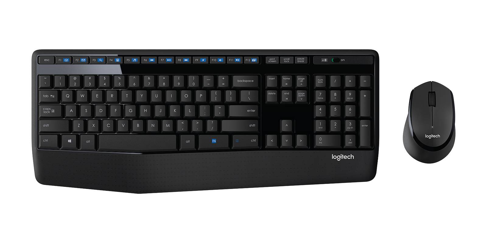 Logitech MK345 brezžično tipkovnica, set miške odporen proti škropljenju vode češka črna-3
