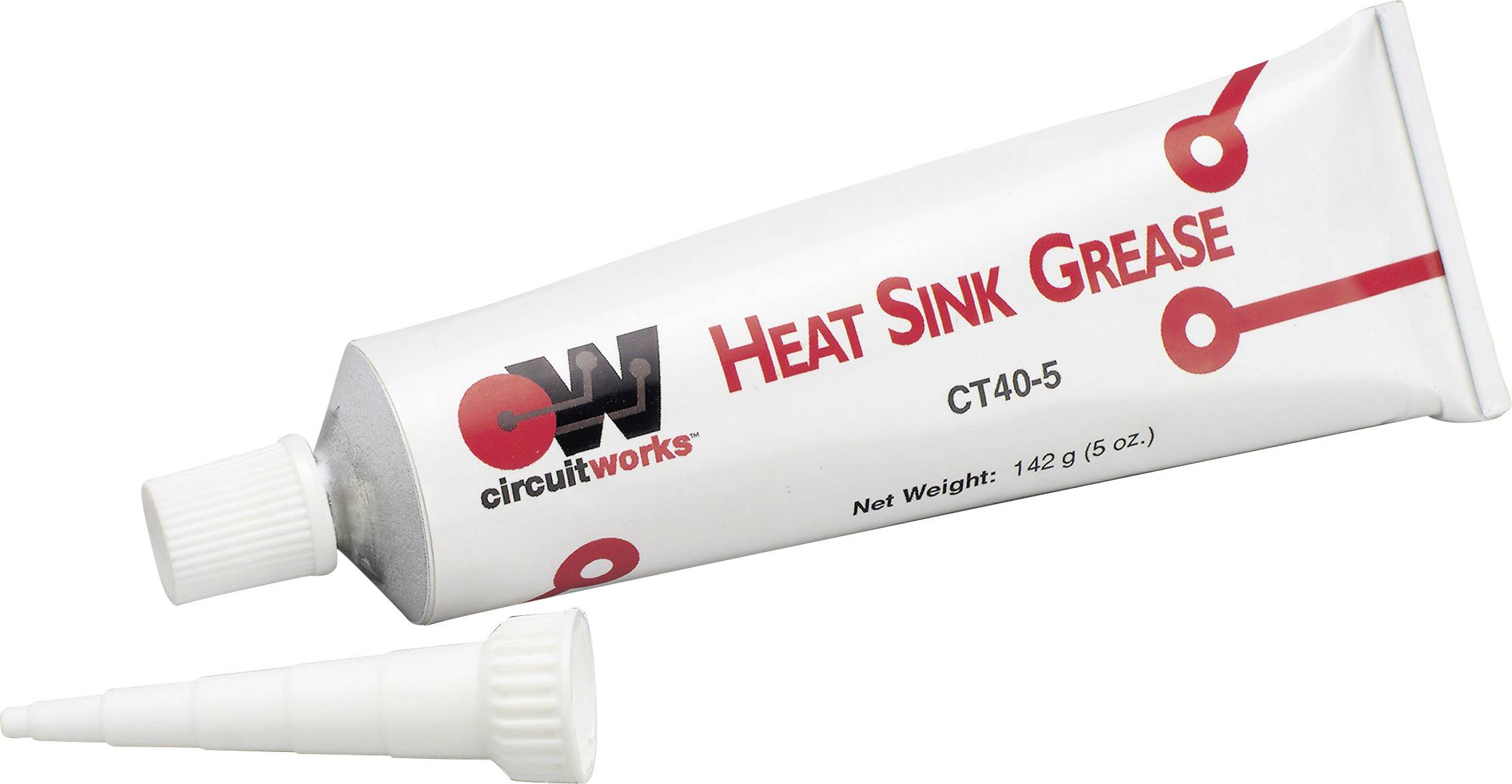 Cev s toplotno prevodno pasto 'Heat Sink Grease' znamke Circuitworks, model CT40-5. Vsebuje 5 unč. Z odstranljivo konico.