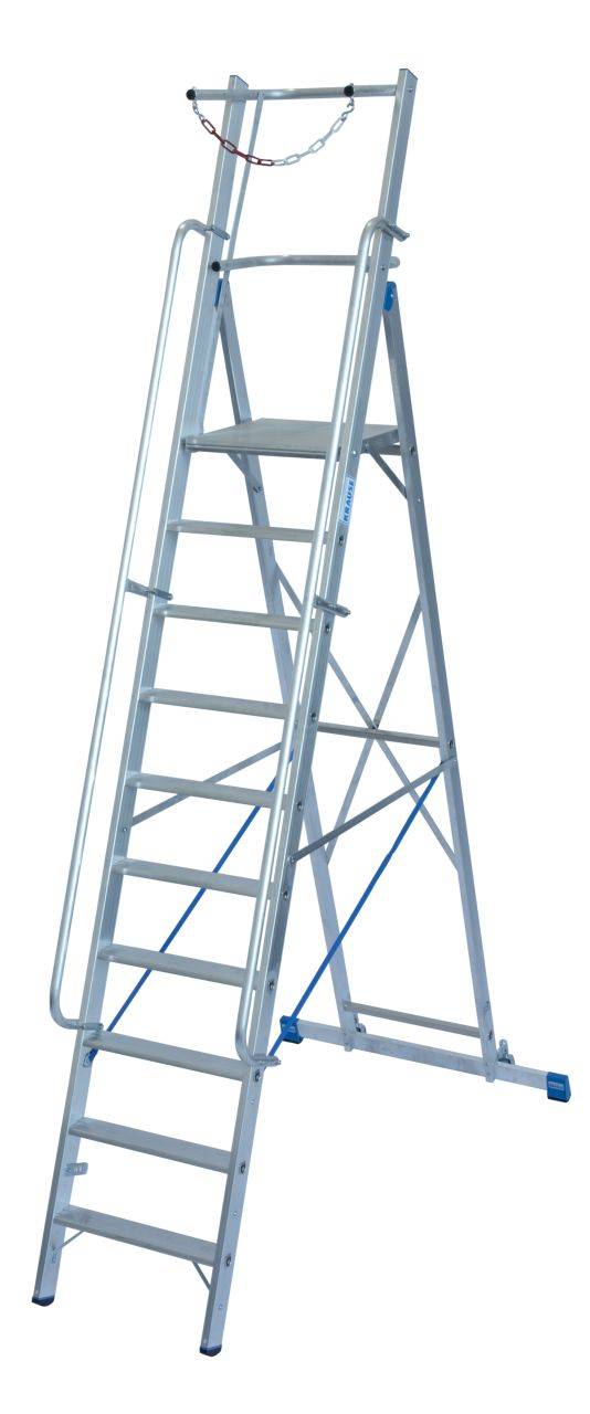 Aluminijasta samostoječa lestev, delovna višina (maks.): 4.35 m Krause Stabilo® Professional 127549 srebrne barve 25 kg