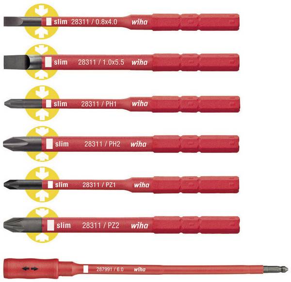 Držalo za nastavke + nastavkiWiha slimTorque 36079, 7-delnikomplet