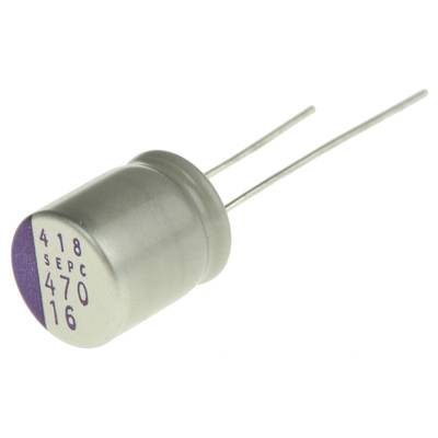 Elektrolitski kondenzator, radialno ožičen 5.08 mm 470 µF 16 V/DC 20 % (premer x V) 10 mm x 13 mm Panasonic 16SEPC470M 1