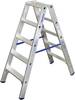 Dvojna aluminijasta lestev, delovna višina (maks.): 2.70 m Krause dvojna aluminijasta lestev (ALU), 2X5STUF 124739 srebrne barve 6.7 kg