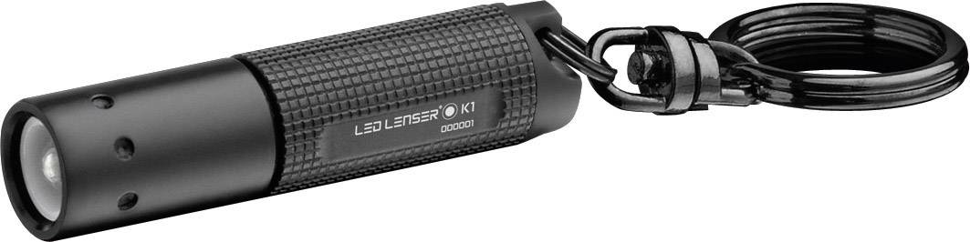 LED mini žepna svetilka Ledlenser obesek za ključe K1 baterijska 7.5 g črna-3