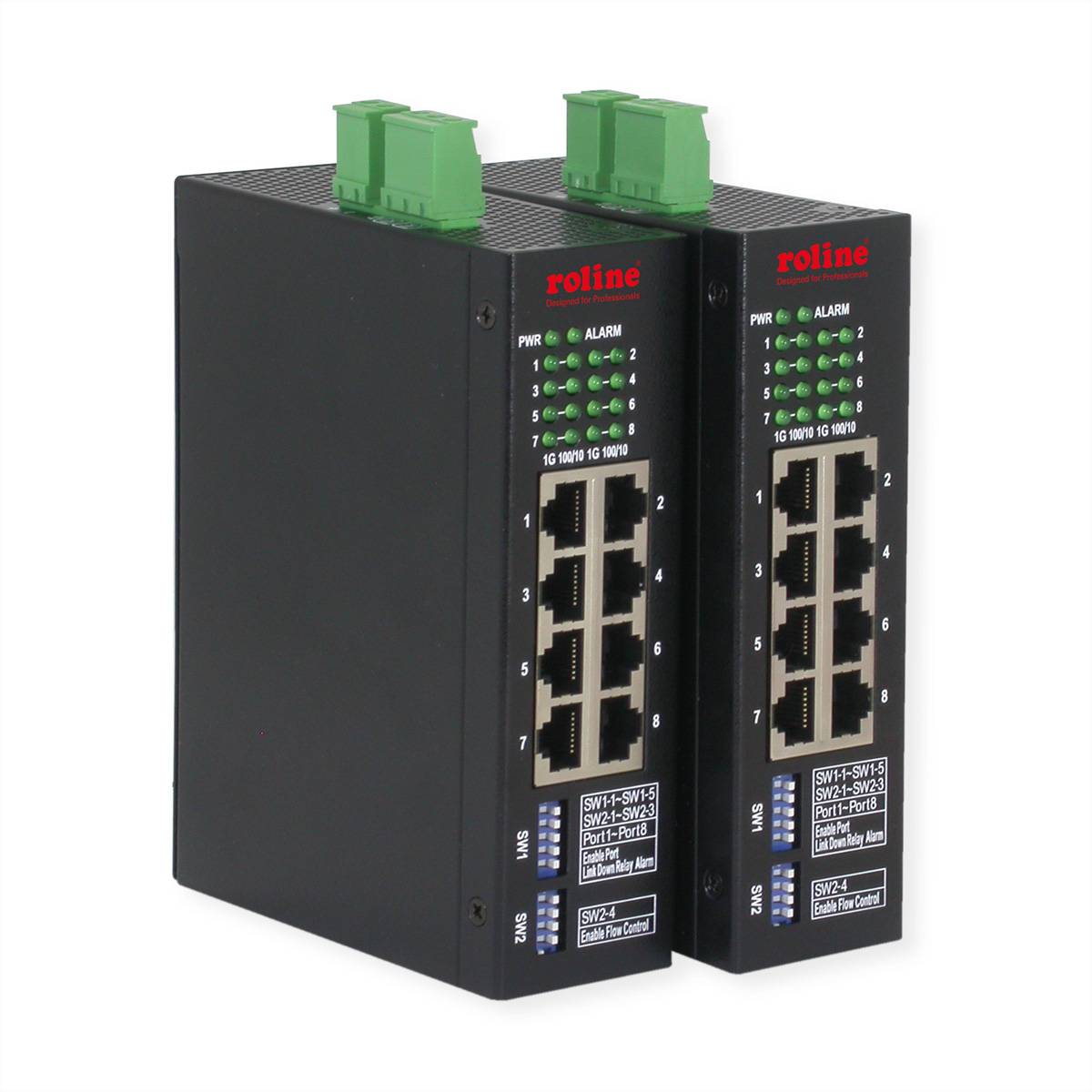 Industrijsko gigabitno ethernetno stikalo ROLINE, 8 vrat, spletno upravljanje-1