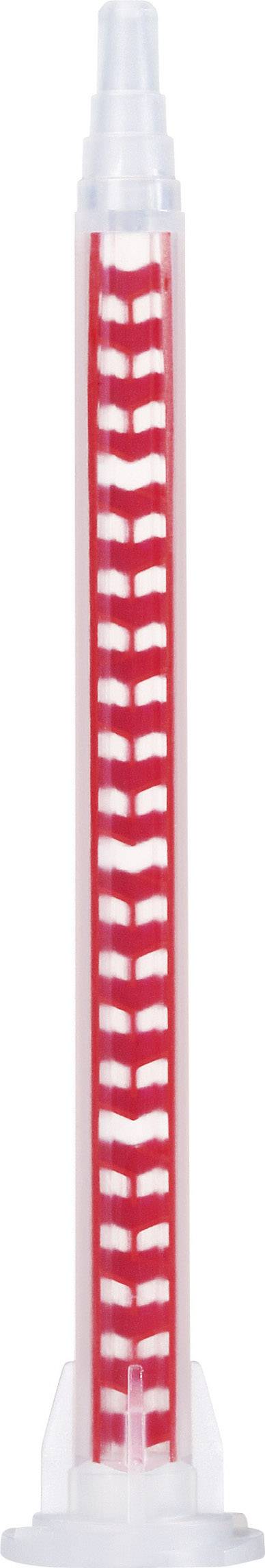 Prozoren rdeč plastični mešalnik z spiralnim vzorcem za doziranje dvokomponentnih lepil.