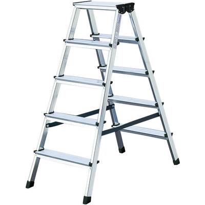 Šeststopenjska zložljiva aluminijasta lestev, ki je stabilna in primerna za dela na višini.
