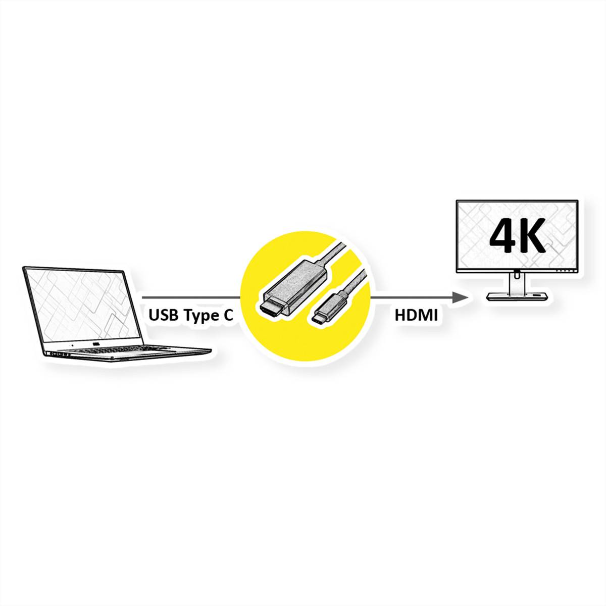 Secomp S3731 USB-C® adapterski kabel črna 2.00 m-1