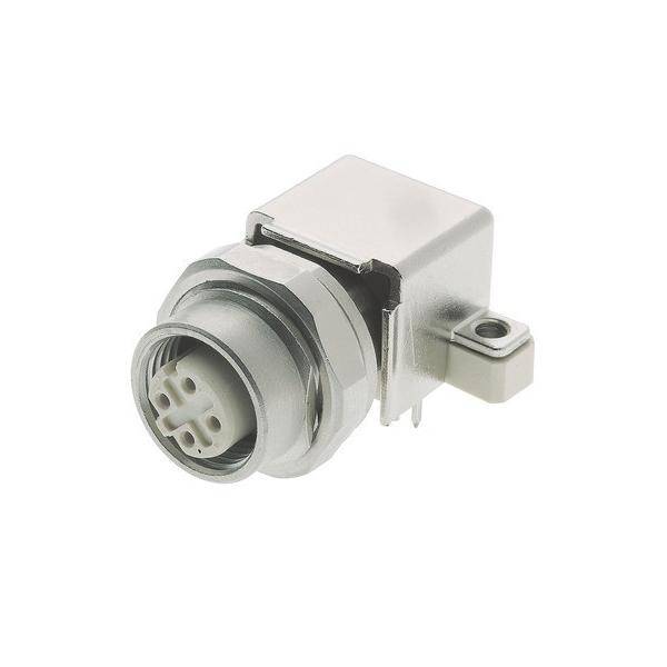 M12 adapter za tiskano vezje, kotni, št. polov: 4 Han® M12 Harting vsebina: 10 kosov