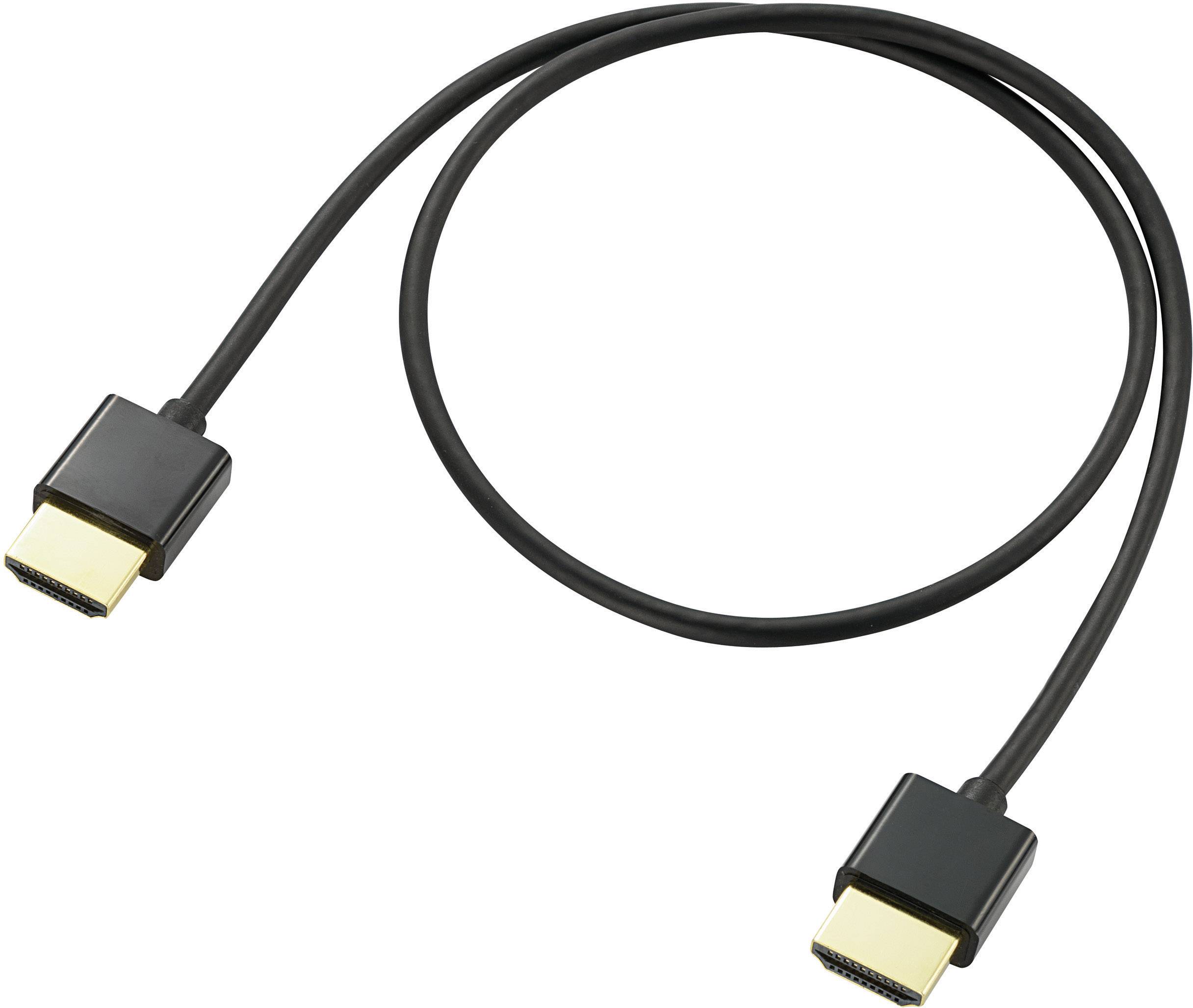 SpeaKa Professional HDMI priključni kabel HDMI-A vtič, HDMI-A vtič 0.50 m črna SP-9070576 4K UHD, avdio povratni kanal, -0