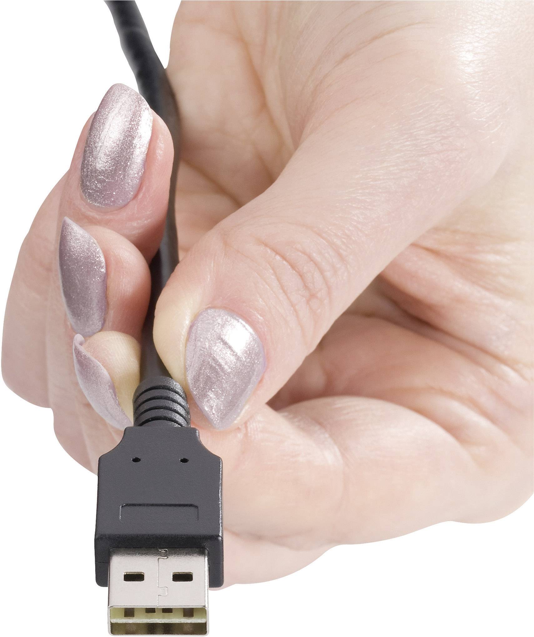 Renkforce USB kabel USB 2.0 USB-A vtič, USB-mini-B vtič 1.80 m črna primeren za obojestranski priključek , pozlačeni kon-3