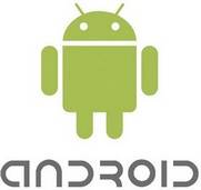 Slika prikazuje zeleno Android logotip, ki ga sestavljata stiliziran robot in beseda 'ANDROID' pod njim.