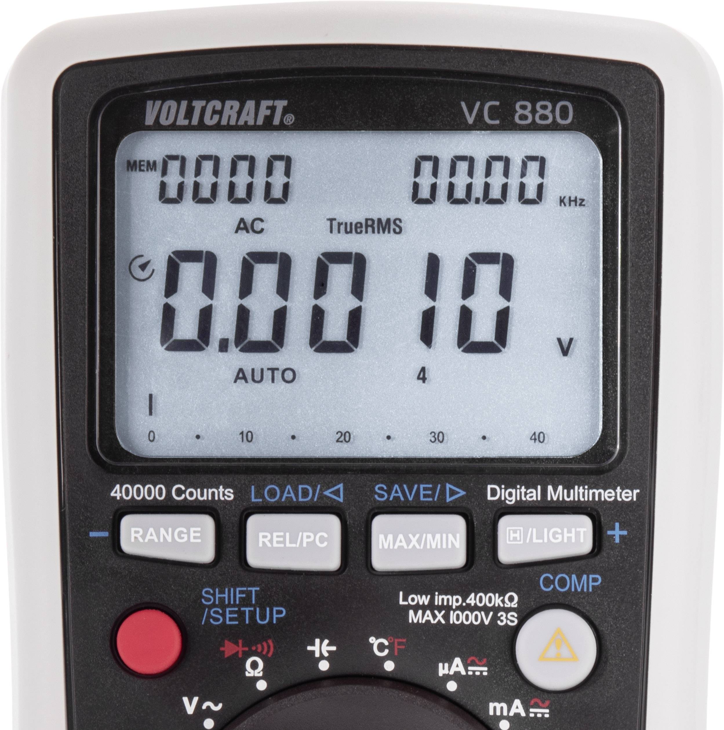 VOLTCRAFT VC880 Handmultimeter digital Datalogger CAT III 1000 V, CAT IV 600 V Display (Beräkningar): 40000-3