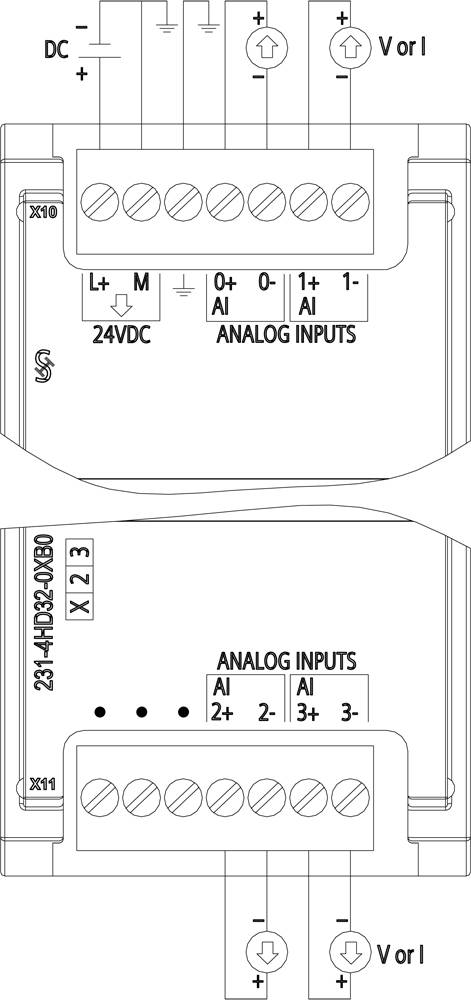 Siemens SM 1231, AI 4x13 bi 6ES72314HD320XB0 PLC-analoginmatningsmodul 35 V-3