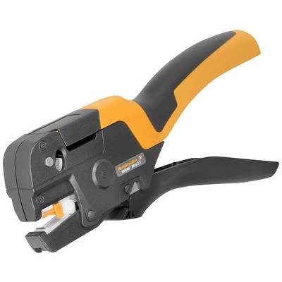 Tång med orange-svart design, använd för säker anslutning av trådar i elektriska apparater genom klippning och crimpning.