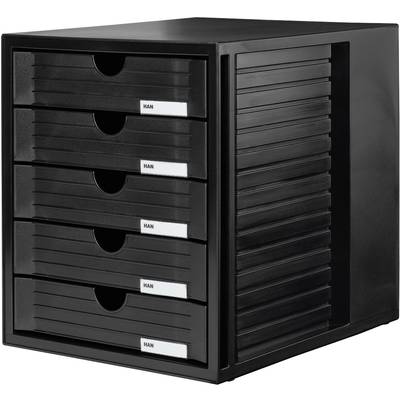 HAN Systembox 1450-13 Byrålådebox Svart DIN A4 , DIN C4 Antal lådor: 5