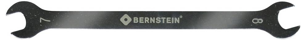 En svart skiftnyckelbåge med storlek 7 på vänster sida och 8 på höger sida, märkt med 'Bernstein' i mitten.