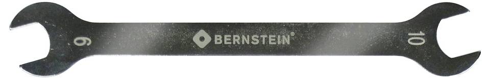 En dubbel skiftnyckel med storlekar '6' och '10', märkt 'BERNSTEIN' i mitten.