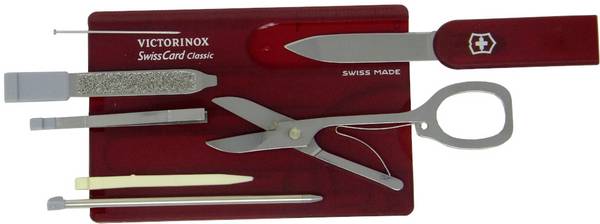 Victorinox SwissCard 0.7100.T Fickverktygs-set  Antal verktyg 10 Rubinröd