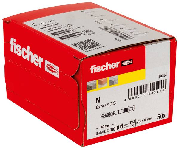 Fischer 50354 Spikplugg N 6 x 40 Z (50)