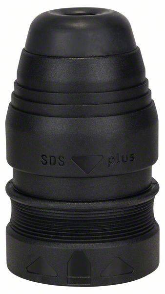 Ett svart SDS-Plus-chuck i cylindrisk form, lämpligt för borrmaskiner och slagborrar för säker fastsättning av bits.