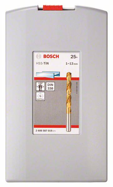 Bosch Accessories 2608587019 HSS Metall-spiralborrset 25 delar TiN DIN 338 Cylinderskaft 1 set-1