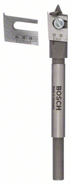 Bosch-varumärkesverktyg med avtagbart blad och metrisk skala. Lämpligt för preciserad borrning eller fräsning.
