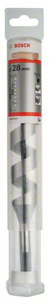 Borr från Bosch i transparent förpackning, diameter 28 mm, längd 152 mm, lämplig för träarbeten.