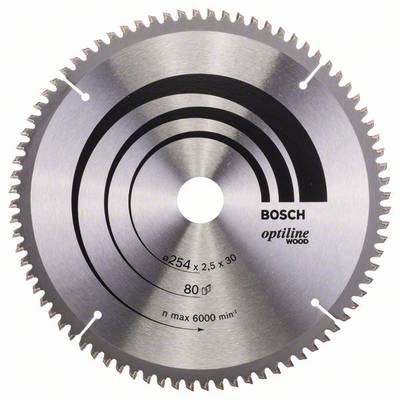 Bosch Accessories Optiline 2608640437 Hårdmetall cirkelsågklinga 254 x 30 x 2.5 mm Antal tänder (per tum): 80 1 st