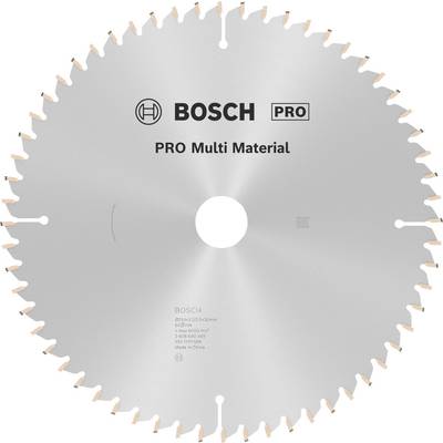 Cirkelsågblad med texten 'Bosch PRO Multi Material'. Lämpligt för olika material, robust och långvarig.