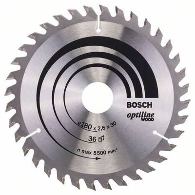 Bosch Accessories Optiline 2608640609 Hårdmetall cirkelsågklinga 180 x 30 x 2.6 mm Antal tänder (per tum): 36 1 st