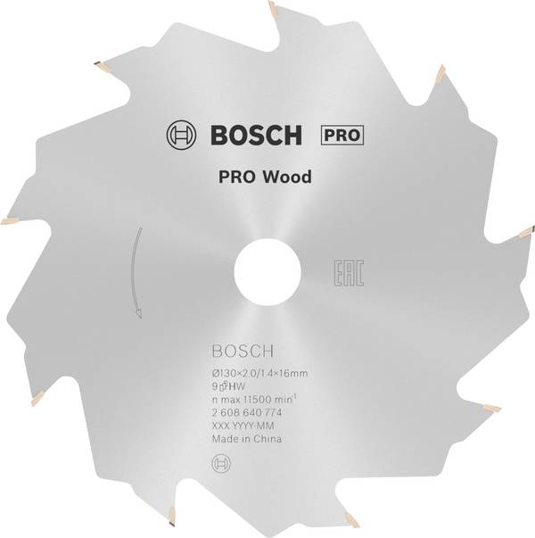 Bosch Accessories Standard for Wood Speed 2608640774 Hårdmetall cirkelsågklinga 130 x 16 x 2.0 mm Antal tänder (per tum): 9 1 st
