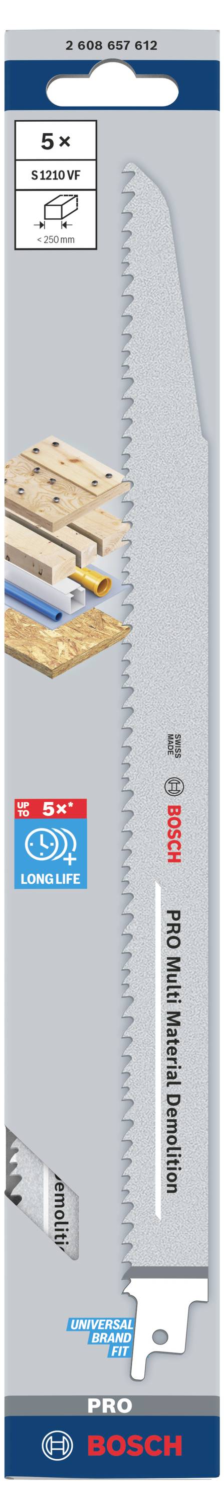BOSCH Sågblad för trä och metall, 5 stycken, lämpliga för rena, snabba snitt i trä och metall, långlivade.