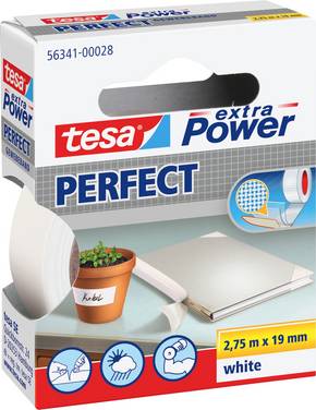 tesa PERFECT 56341-00028-03 Tygtejp tesa® extra Power  Vit (L x B) 2.75 m x 19 mm 1 st