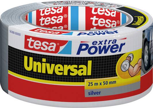 tesa UNIVERSAL 56388-00000-16 Tygtejp tesa® extra Power  Silver (L x B) 25 m x 50 mm 1 st