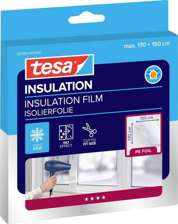 <br>  tesa<br>  THERMO COVER<br>  05430-00000-01<br>  Isoleringsfolie<br>  tesamoll® <br>  Transparent<br>  (L x B) 1.7 m x 1.5 m<br>  1 st<br>