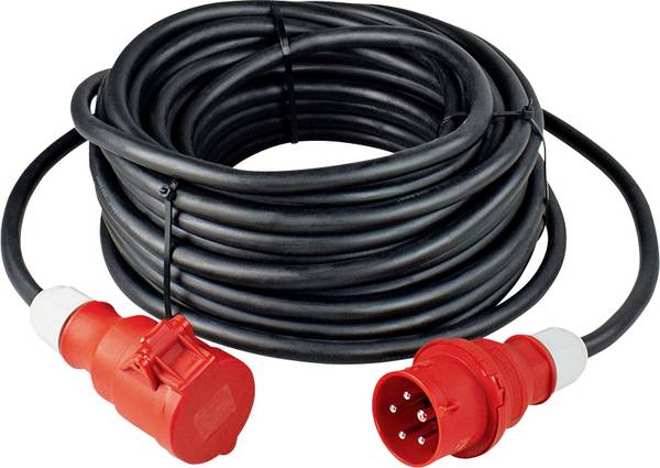 AS Schwabe 61025 Ström Förlängningskabel  32 A Svart 25.00 m H07RN-F 5G 4 mm²
