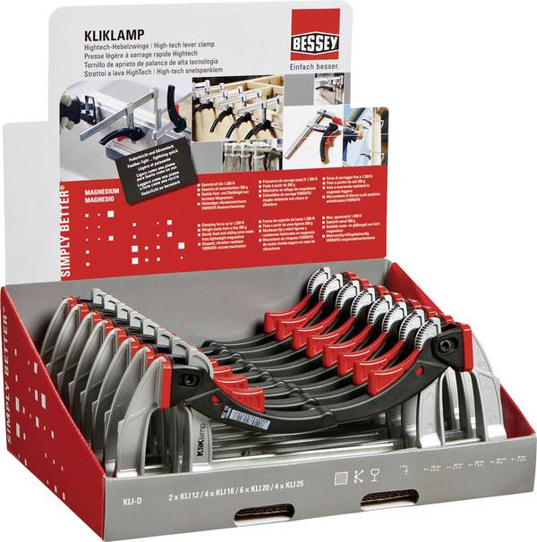 Bessey KLI-D Djupskruvstving Spännvidd (max.):250 mm  Gapdjup:80 mm