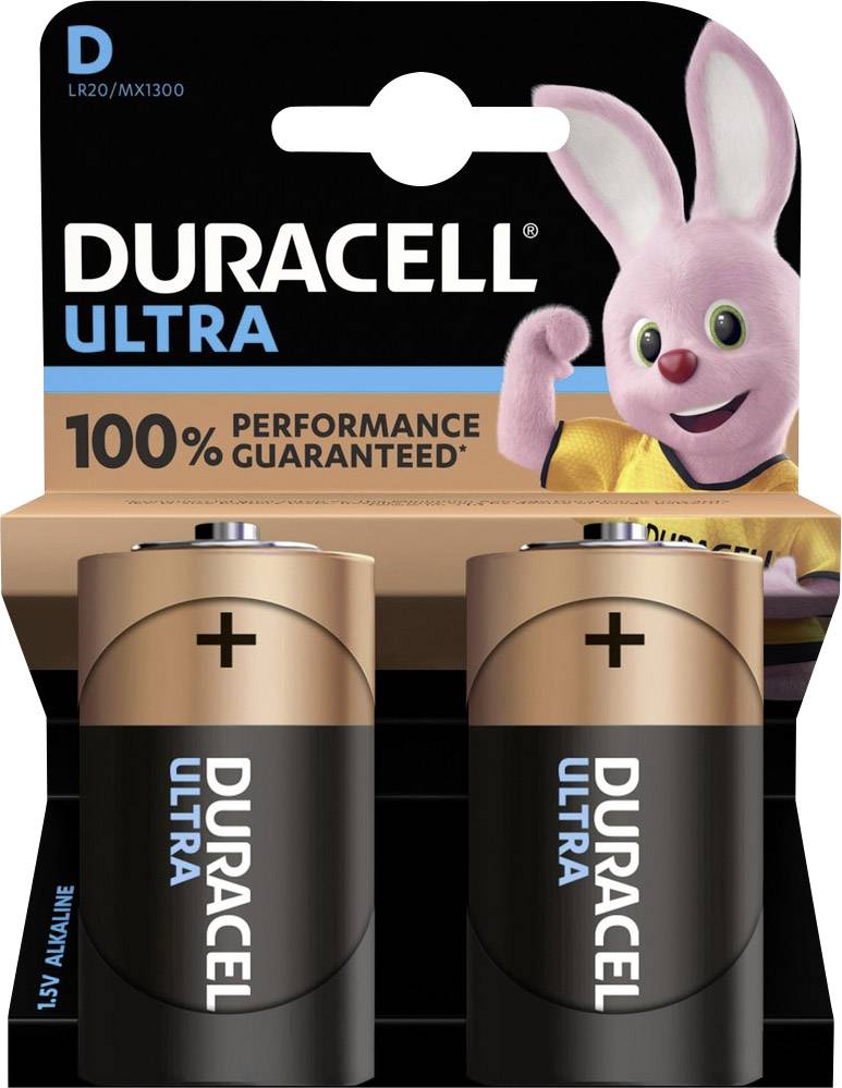2 Pack Duracell Rechargeable D Cell Batteries HR20 3000mAh Ultra MN1300 NiMH 