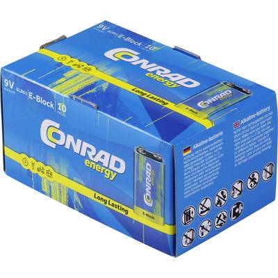 Conrad energy 6LR61 Batteri 9 V Alkaliskt  9 V 10 st
