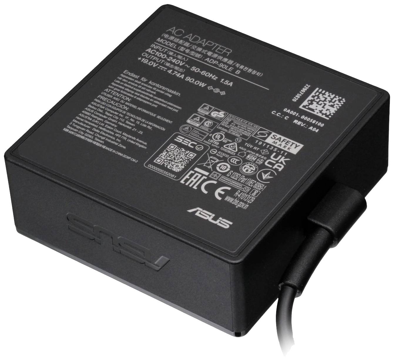 Asus 90XB00JN-MPW000 Laptop nätadapter 90 W 19 V/DC 4.74 A